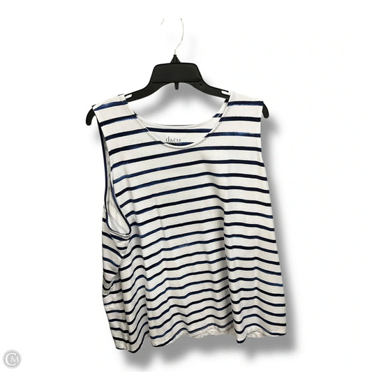 Top Sleeveless By Denim And Company In Striped Pattern, Size: 3x