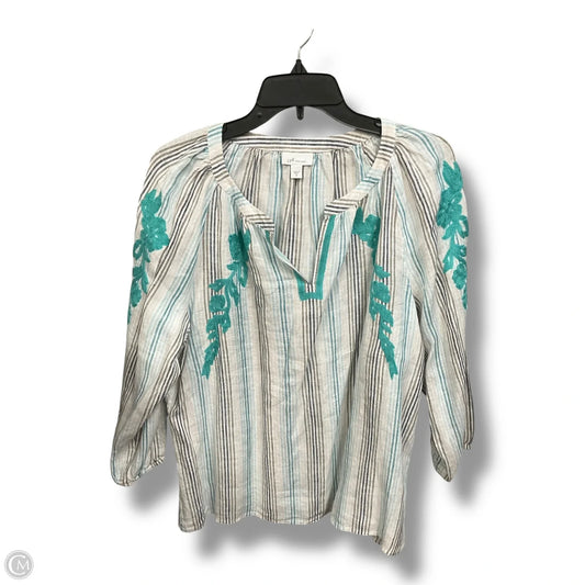 Blouse 3/4 Sleeve By J. Jill In Striped Pattern, Size: M