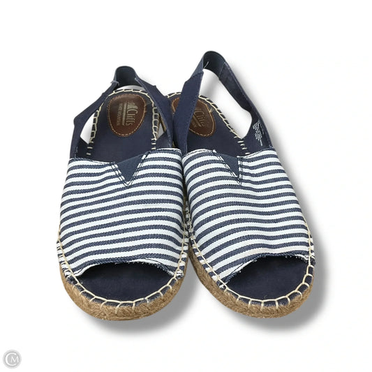 Sandals Heels Wedge By White Mountain In Striped Pattern, Size: 9