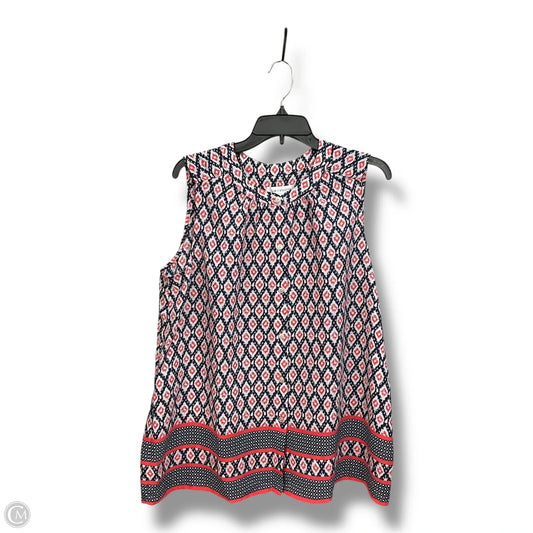 Blouse Sleeveless By Liz Claiborne In Geometric Pattern, Size: L