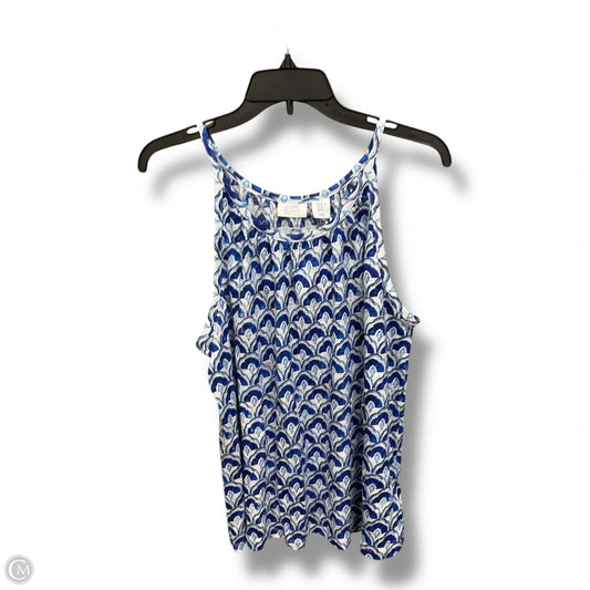 Top Sleeveless By Sigrid Olsen In Blue & White, Size: Xl