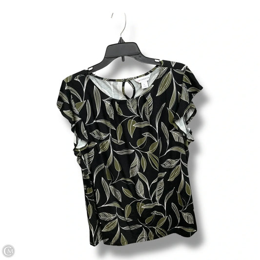 Top Sleeveless By Liz Claiborne In Black & Green, Size: Xl