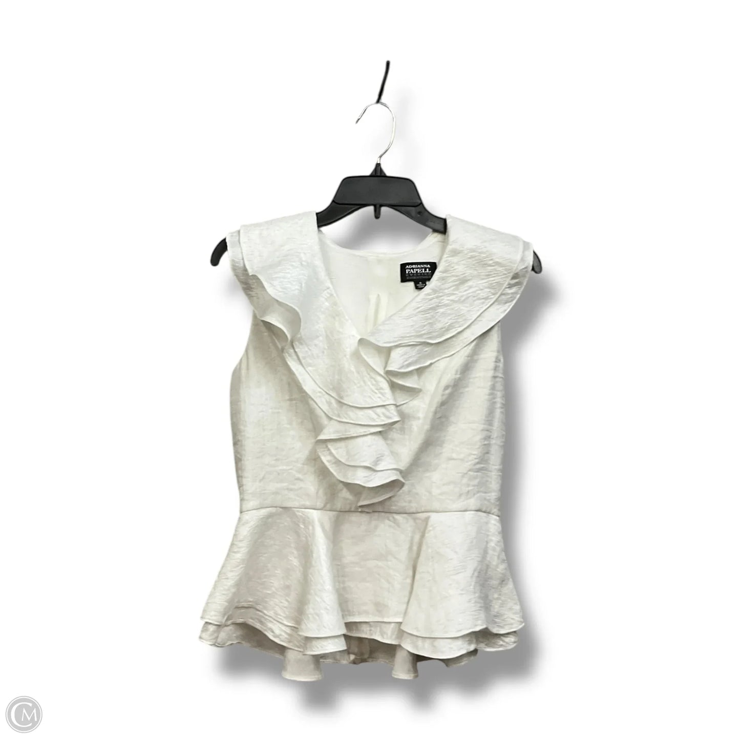 Top Sleeveless By Adrianna Papell In White, Size: S