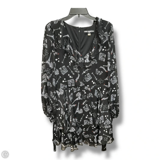 Dress Designer By Karl Lagerfeld In Black & White, Size: L