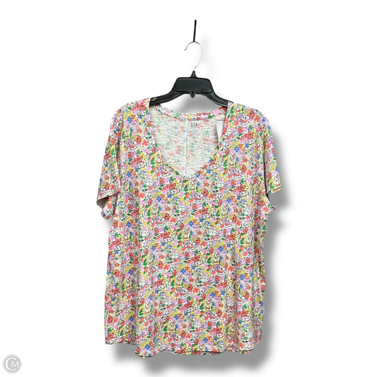 Top Short Sleeve By Gap In Floral Print, Size: Xxl