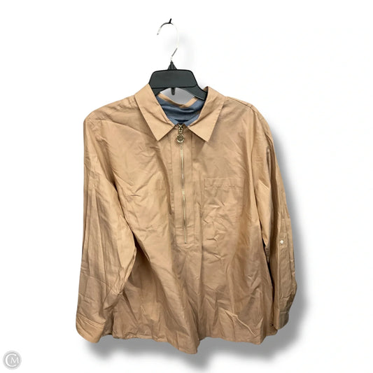 Blouse Long Sleeve By Tommy Hilfiger In Tan, Size: Xxl