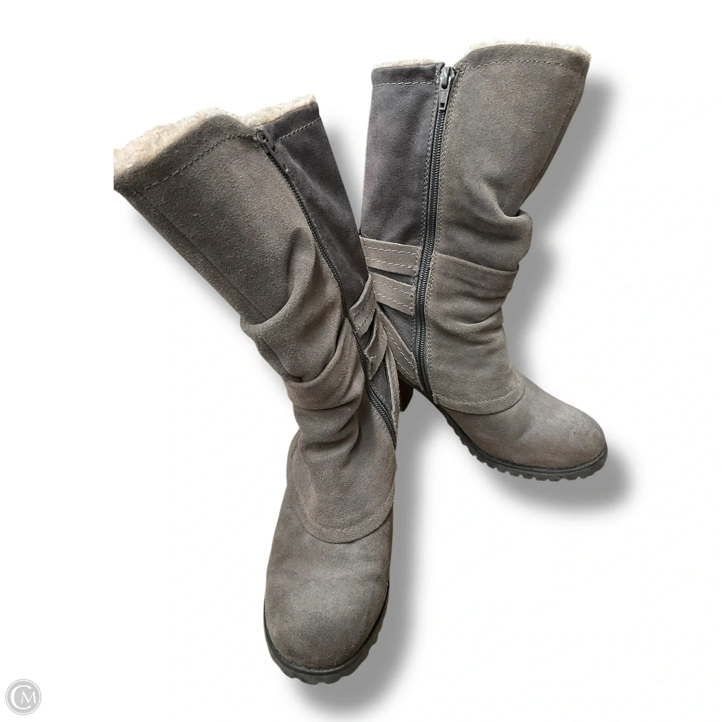 Boots Mid-calf Heels By Bare Traps In Brown, Size: 6.5