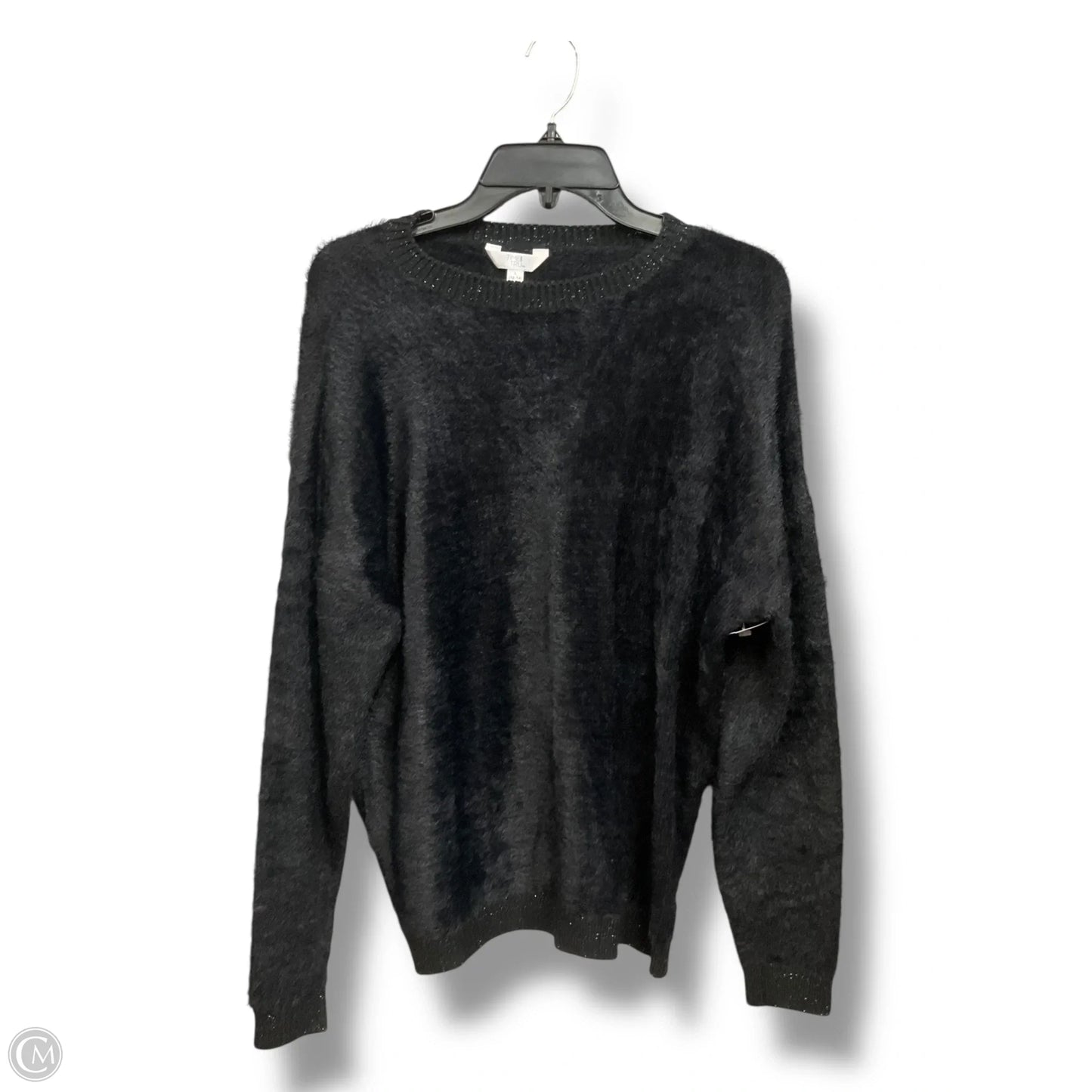 Sweater By Time And Tru In Black & Silver, Size: L