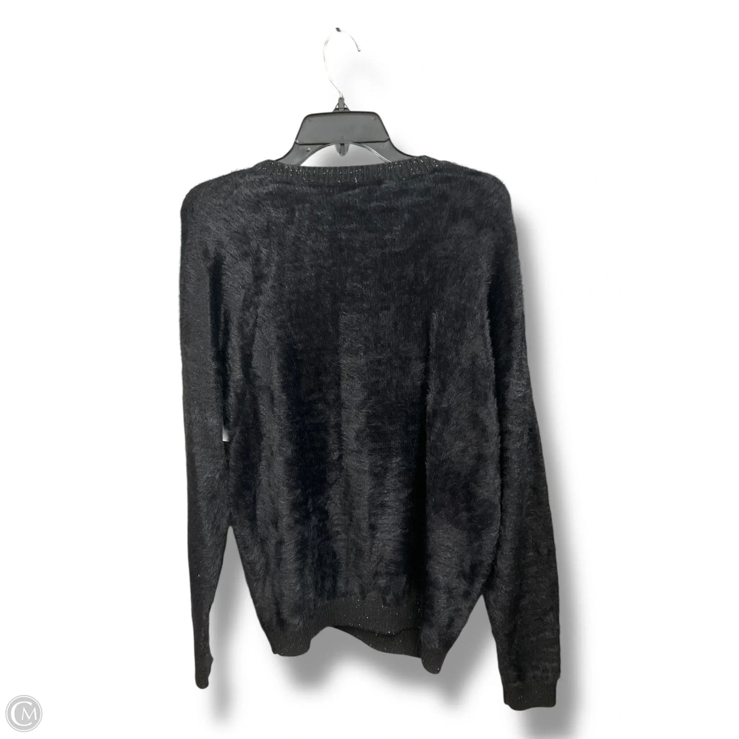Sweater By Time And Tru In Black & Silver, Size: L