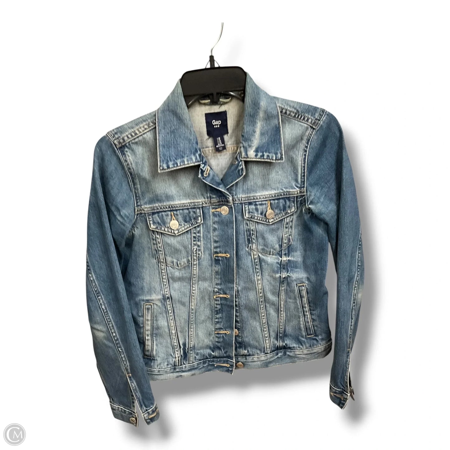 Jacket Denim By Gap In Blue Denim, Size: Xs