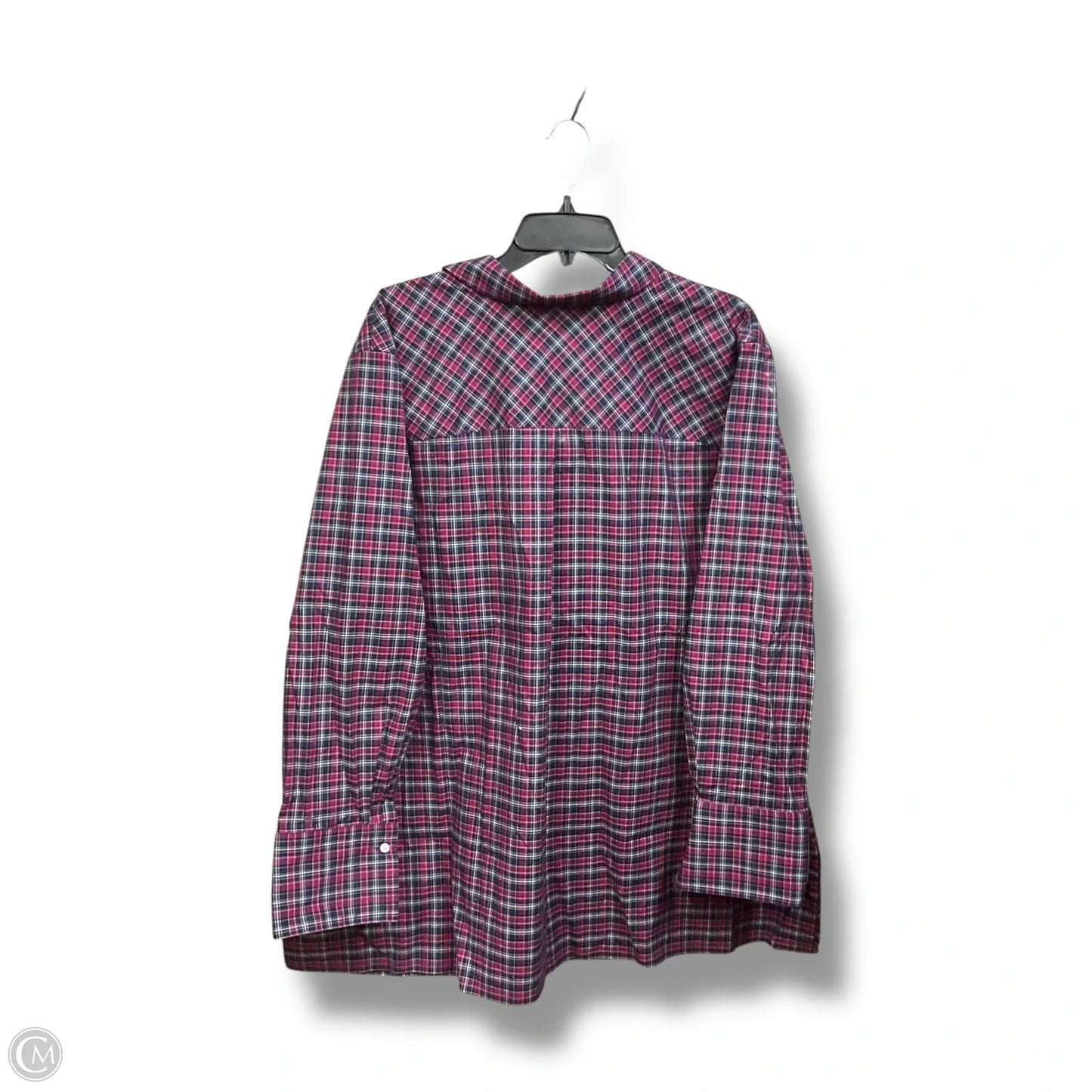 Blouse Long Sleeve By Talbots In Plaid Pattern, Size: 3x