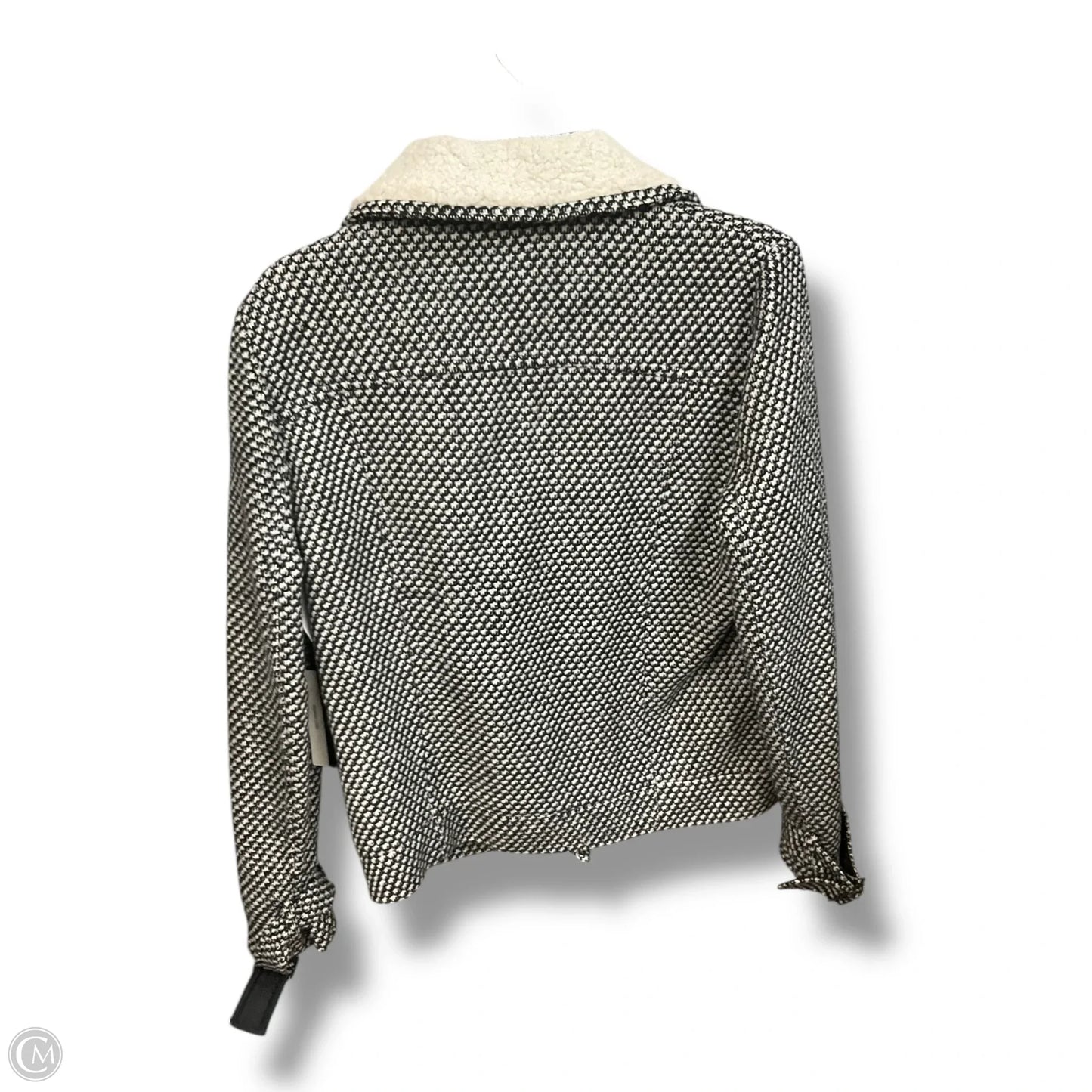 Jacket Moto By Forever 21 In Black & White, Size: M