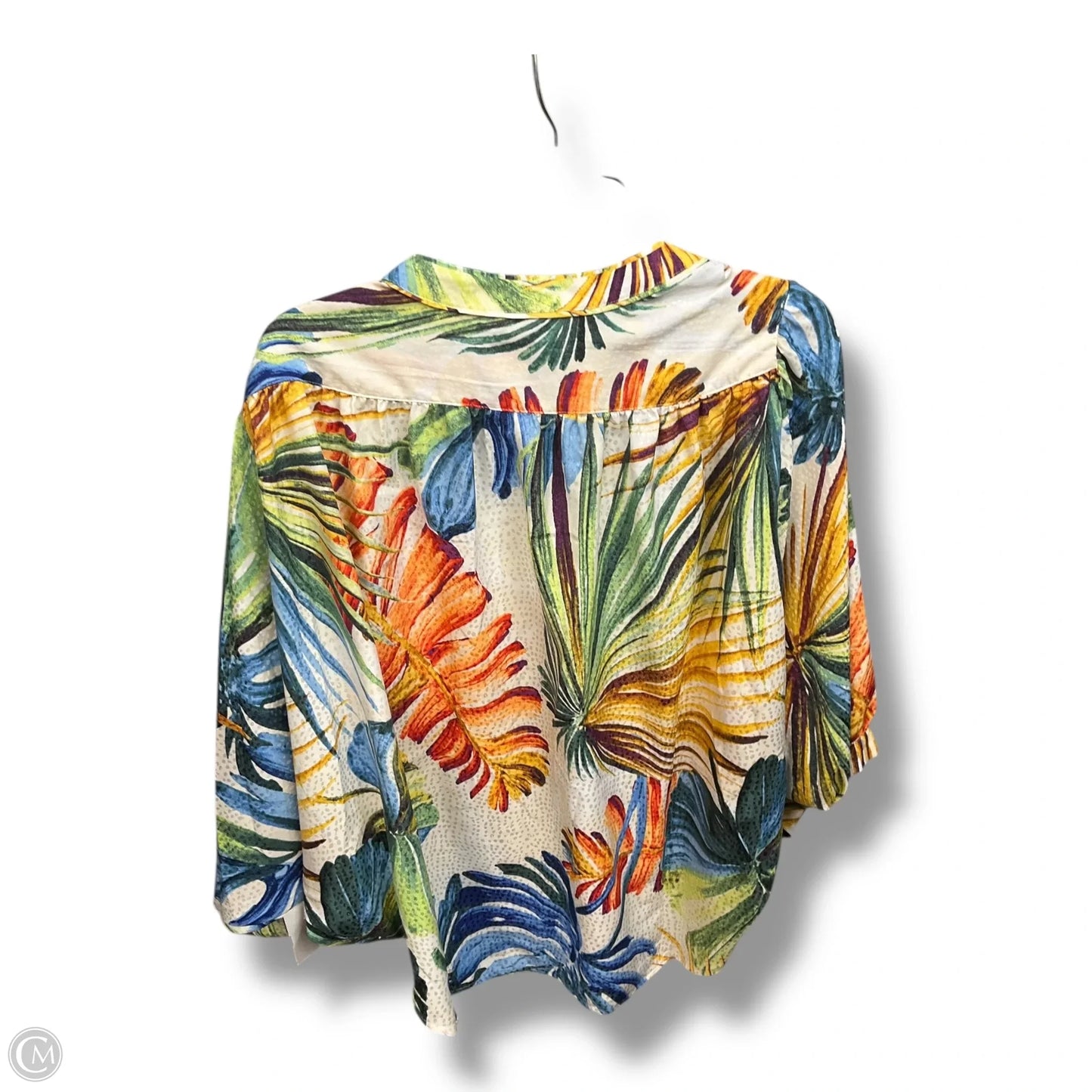 Blouse 3/4 Sleeve By Chicos In Multi-colored, Size: L