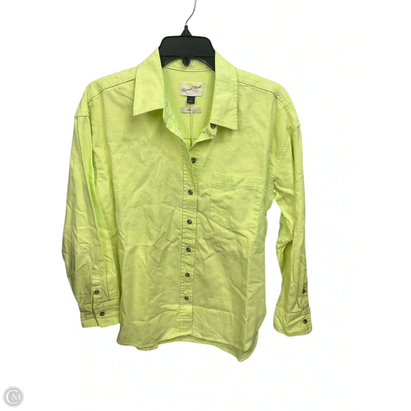 Blouse Long Sleeve By Universal Thread In Chartreuse, Size: S