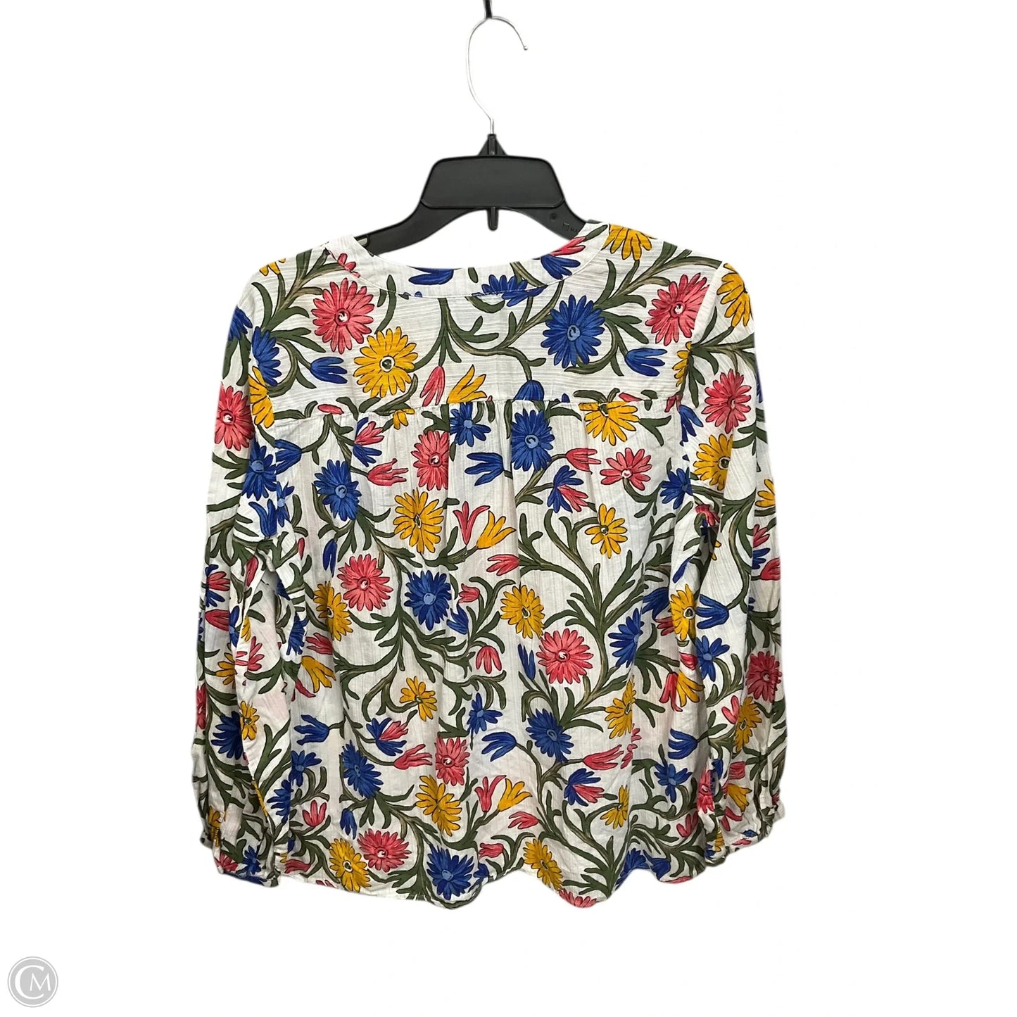 Blouse Long Sleeve By Ann Taylor In Floral Print, Size: L