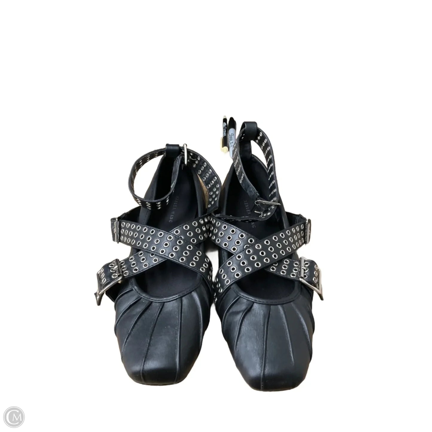 Shoes Flats By Azalea Wang In Black & Silver, Size: 9