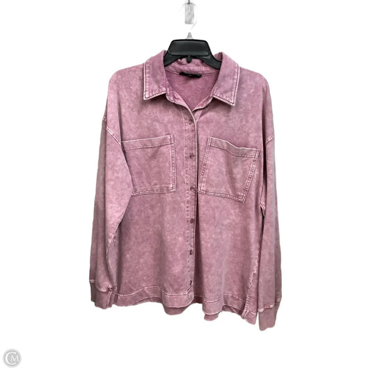 Blouse Long Sleeve By Jane And Delancey In Purple, Size: Xl