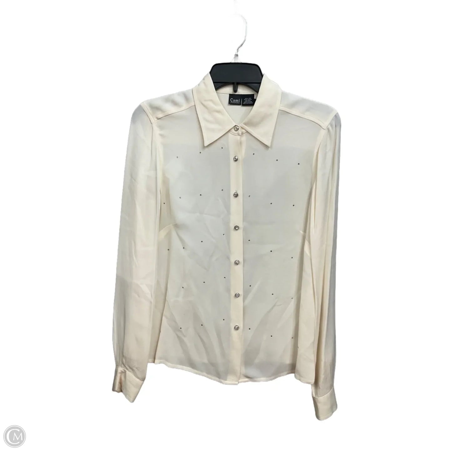 Blouse Long Sleeve By Clothes Mentor In Cream, Size: S