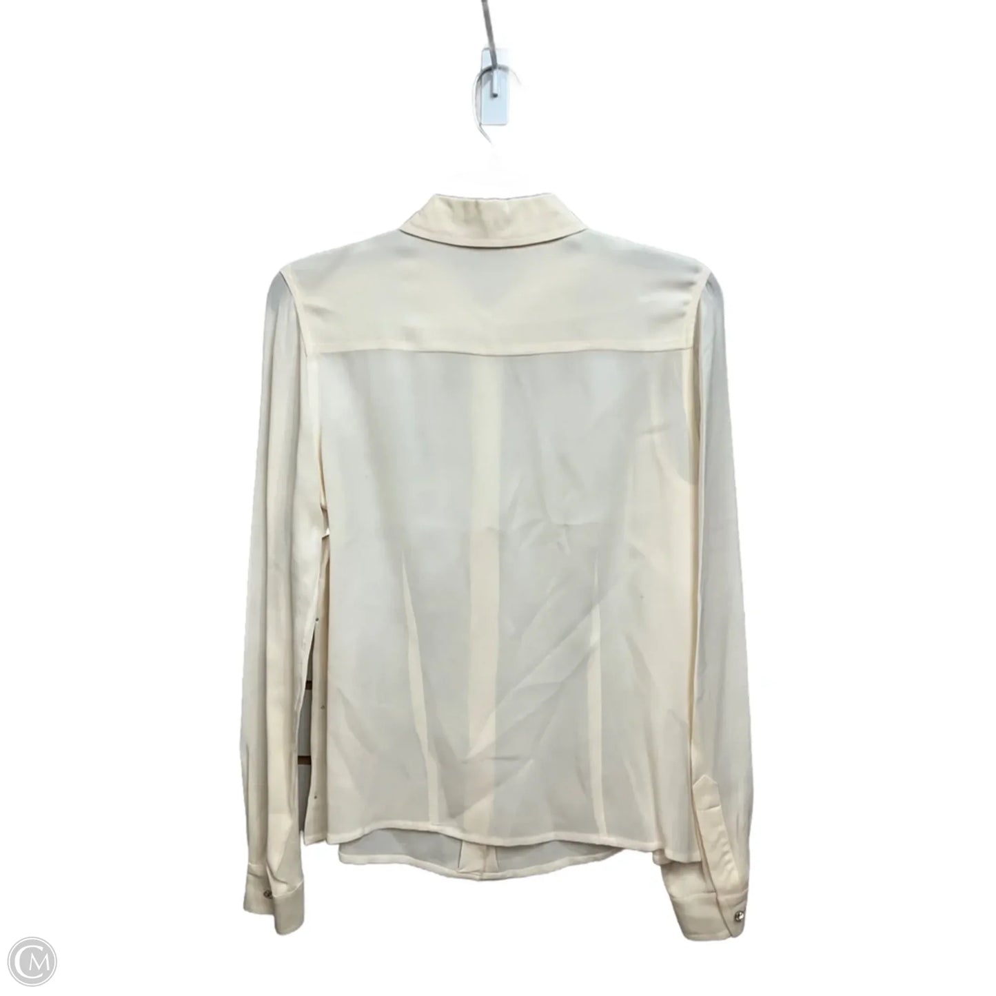 Blouse Long Sleeve By Clothes Mentor In Cream, Size: S