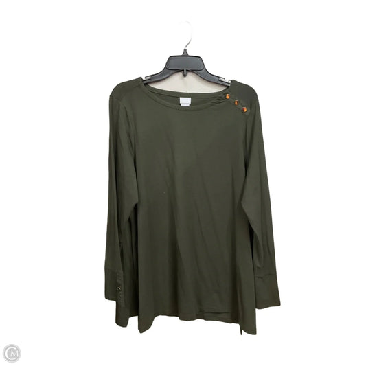 Tunic Long Sleeve By Chicos In Green, Size: Xl