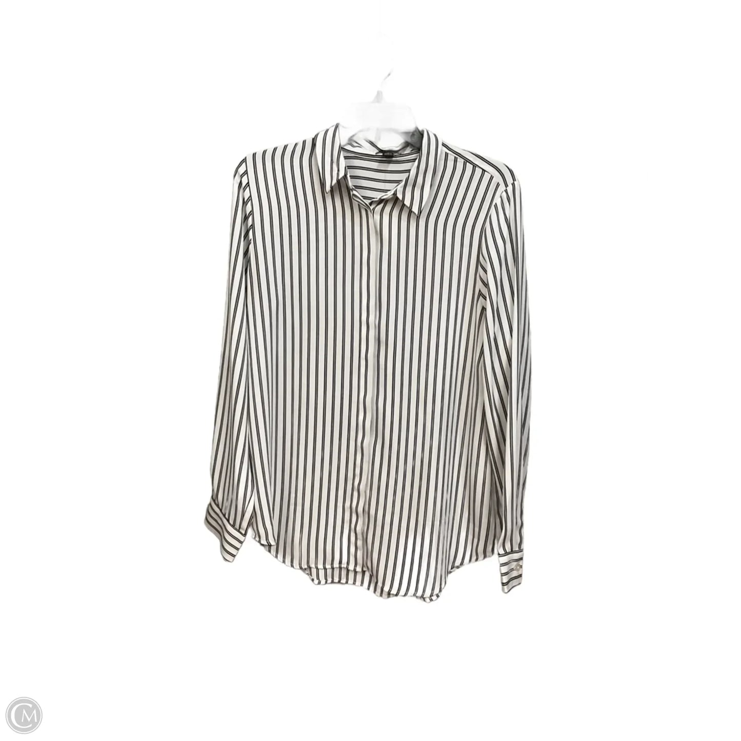 Blouse 3/4 Sleeve By Ann Taylor In Striped Pattern, Size: M