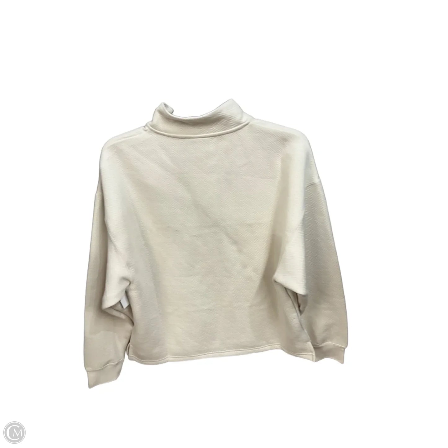 Athletic Top Long Sleeve Collar By Puma In Cream, Size: M