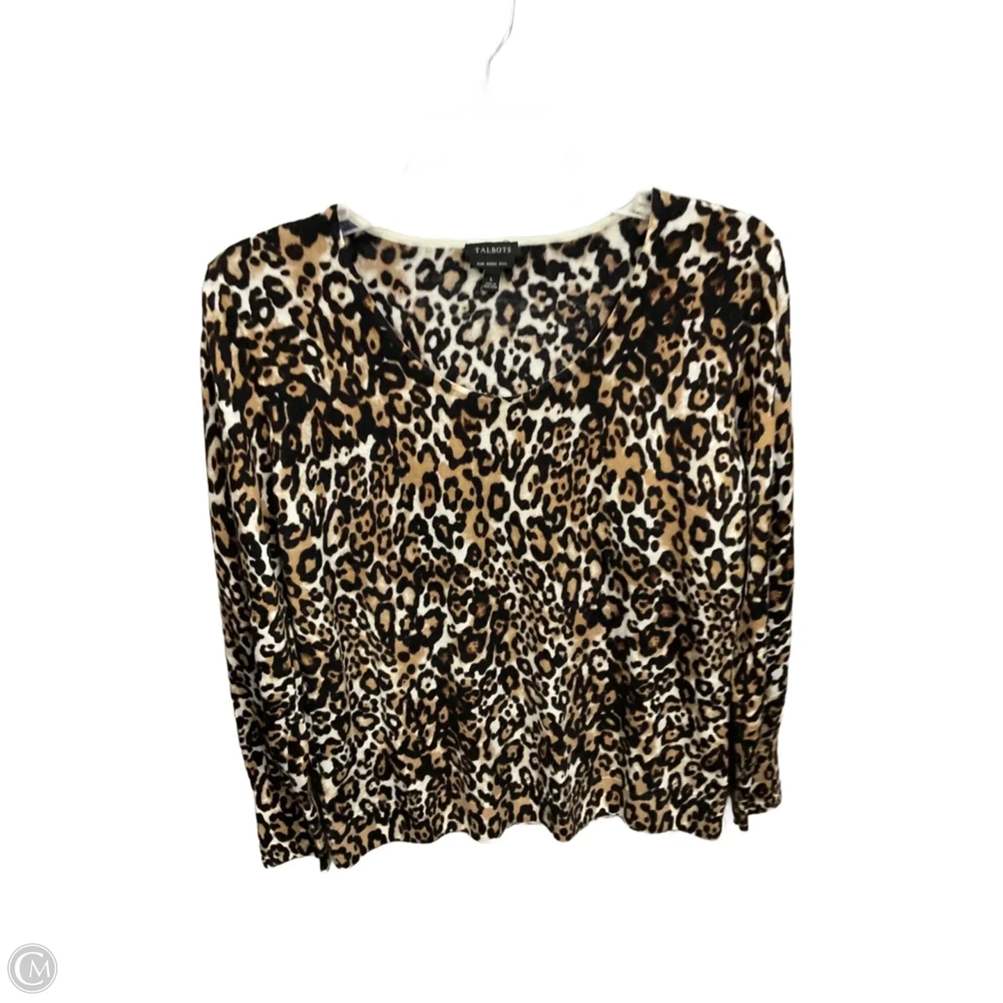 Top Long Sleeve By Talbots In Animal Print, Size: L