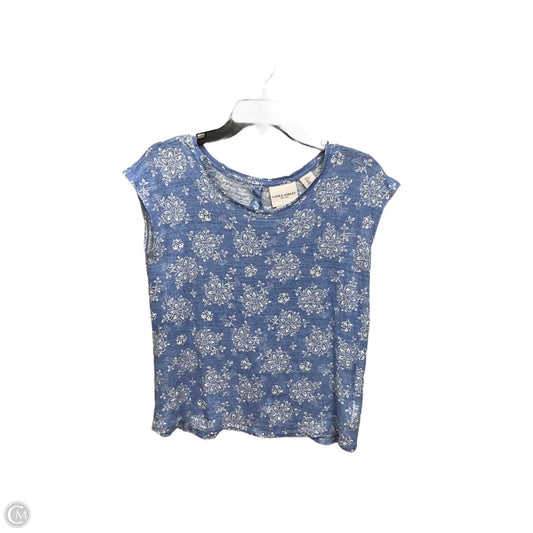 Top Sleeveless By Laura Ashley In Blue & White, Size: S