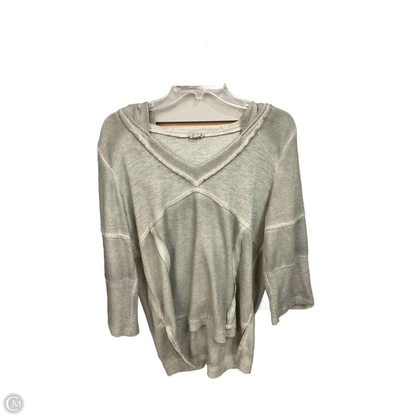 Top 3/4 Sleeve By Pol In Green, Size: S