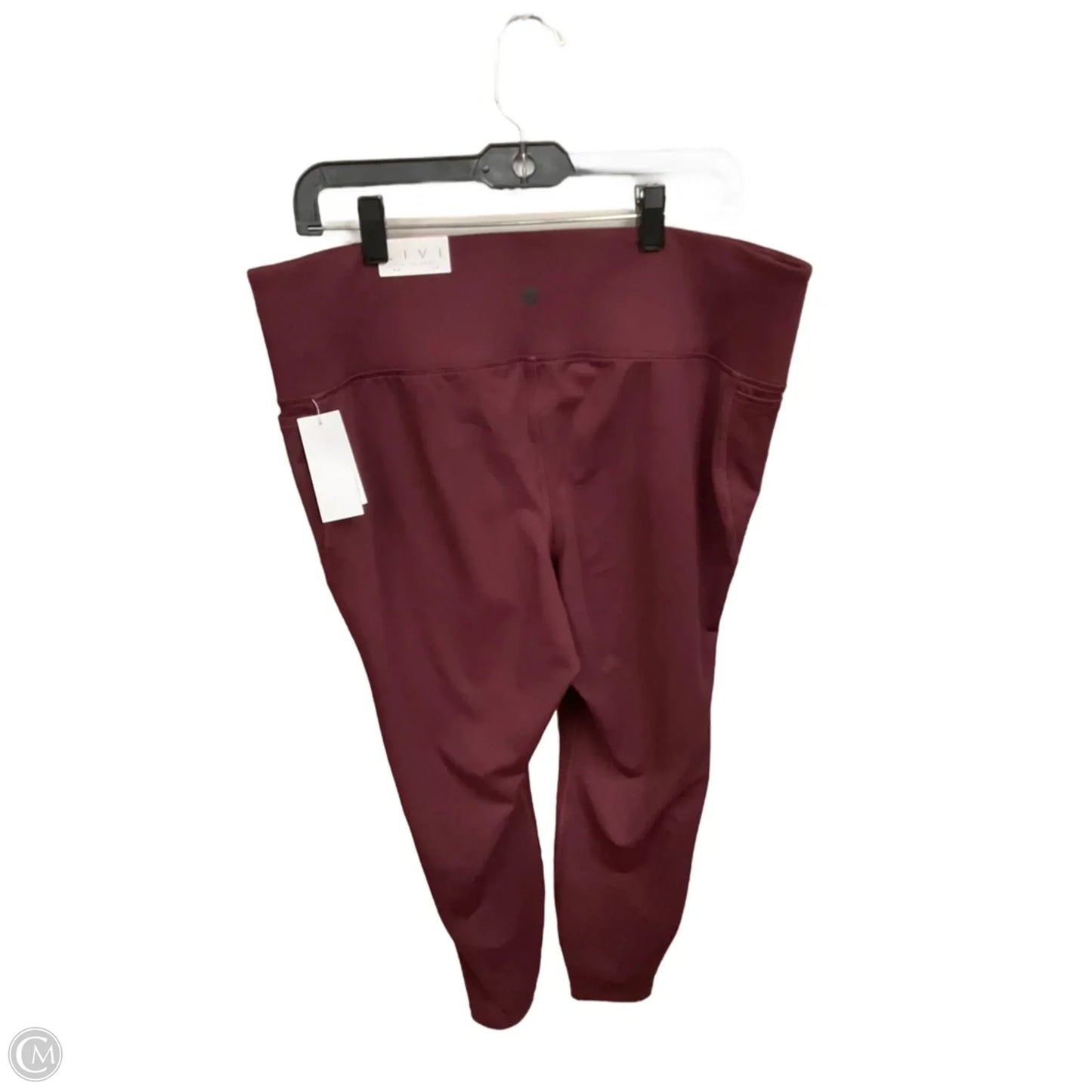 Athletic Leggings Capris By Livi Active In Maroon, Size: 2x