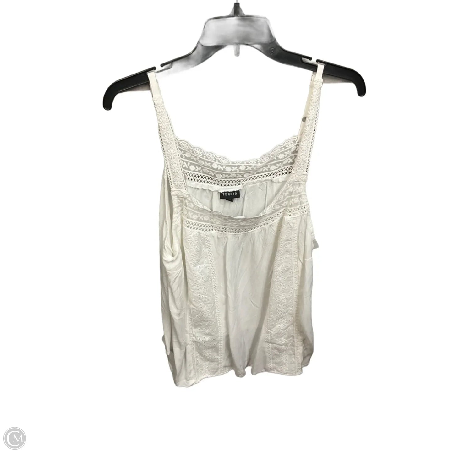 Top Sleeveless By Torrid In White, Size: L