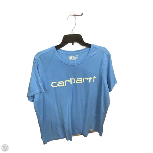 Top Short Sleeve By Carhartt In Blue, Size: 2x