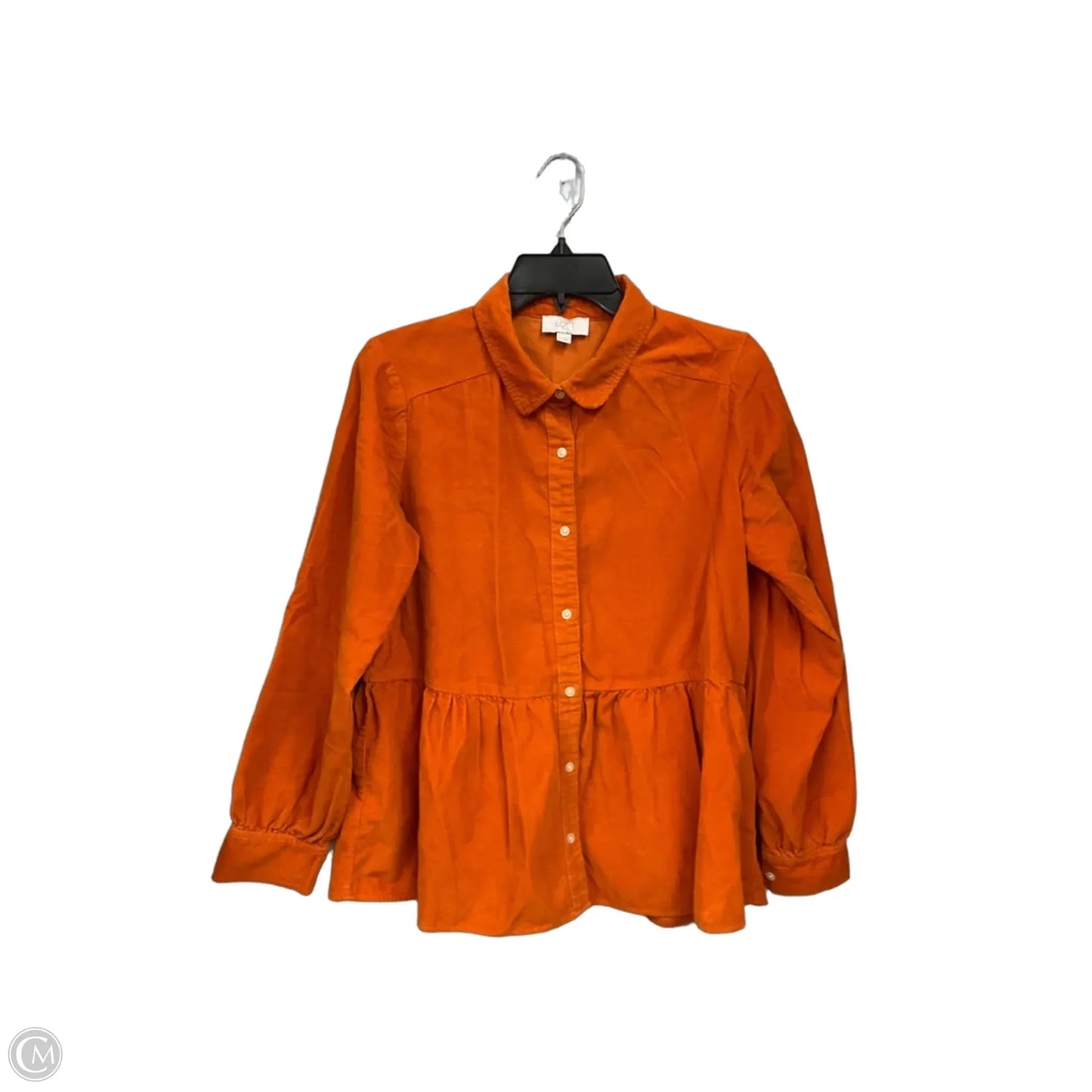 Blouse Long Sleeve By Loft In Orange, Size: S