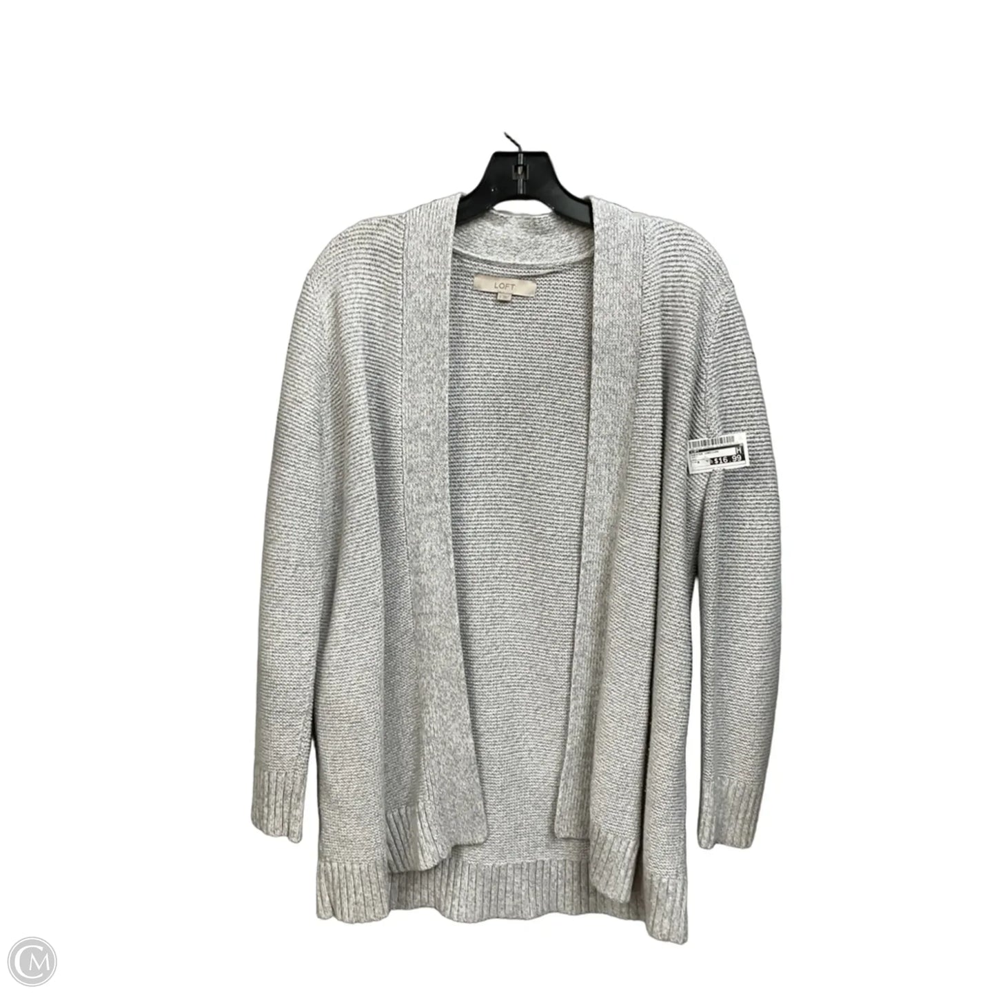 Sweater Cardigan By Loft In Grey, Size: M