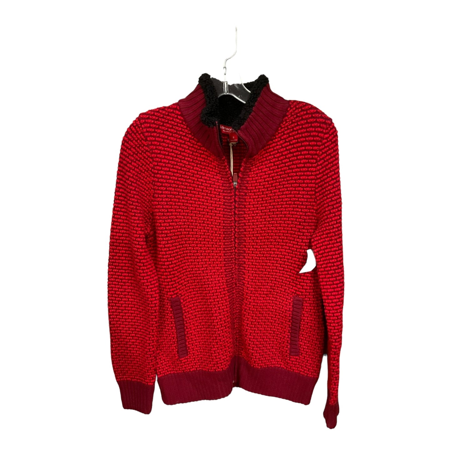 Red Black Sweater Cardigan Cma, Size S