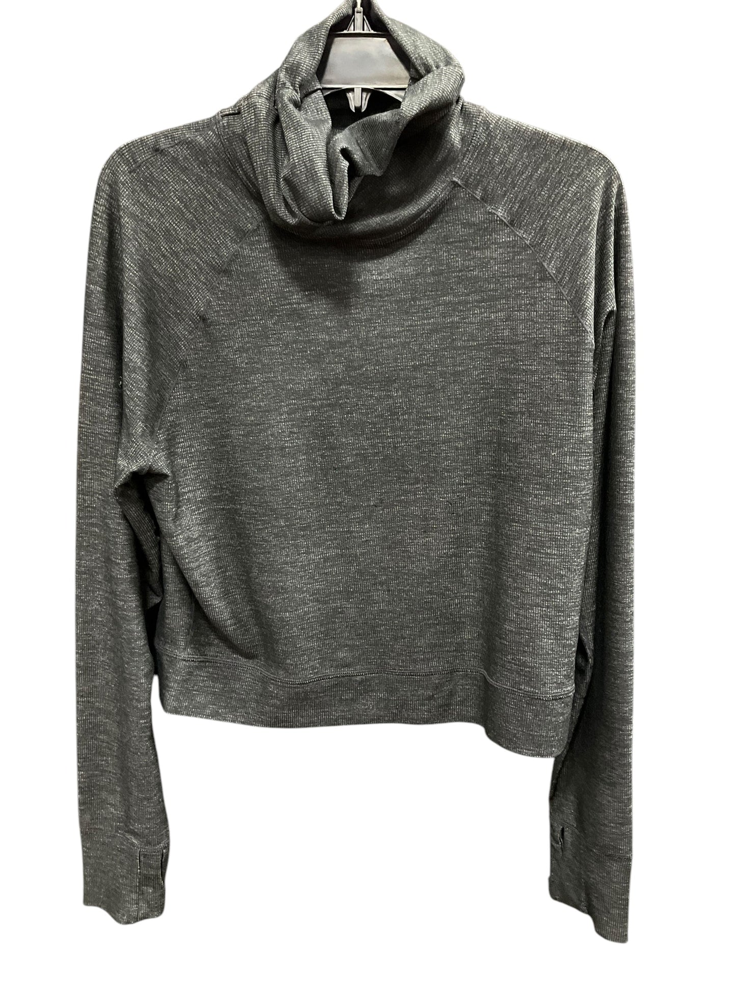 Athletic Top Long Sleeve Collar By Prana In Grey, Size: L