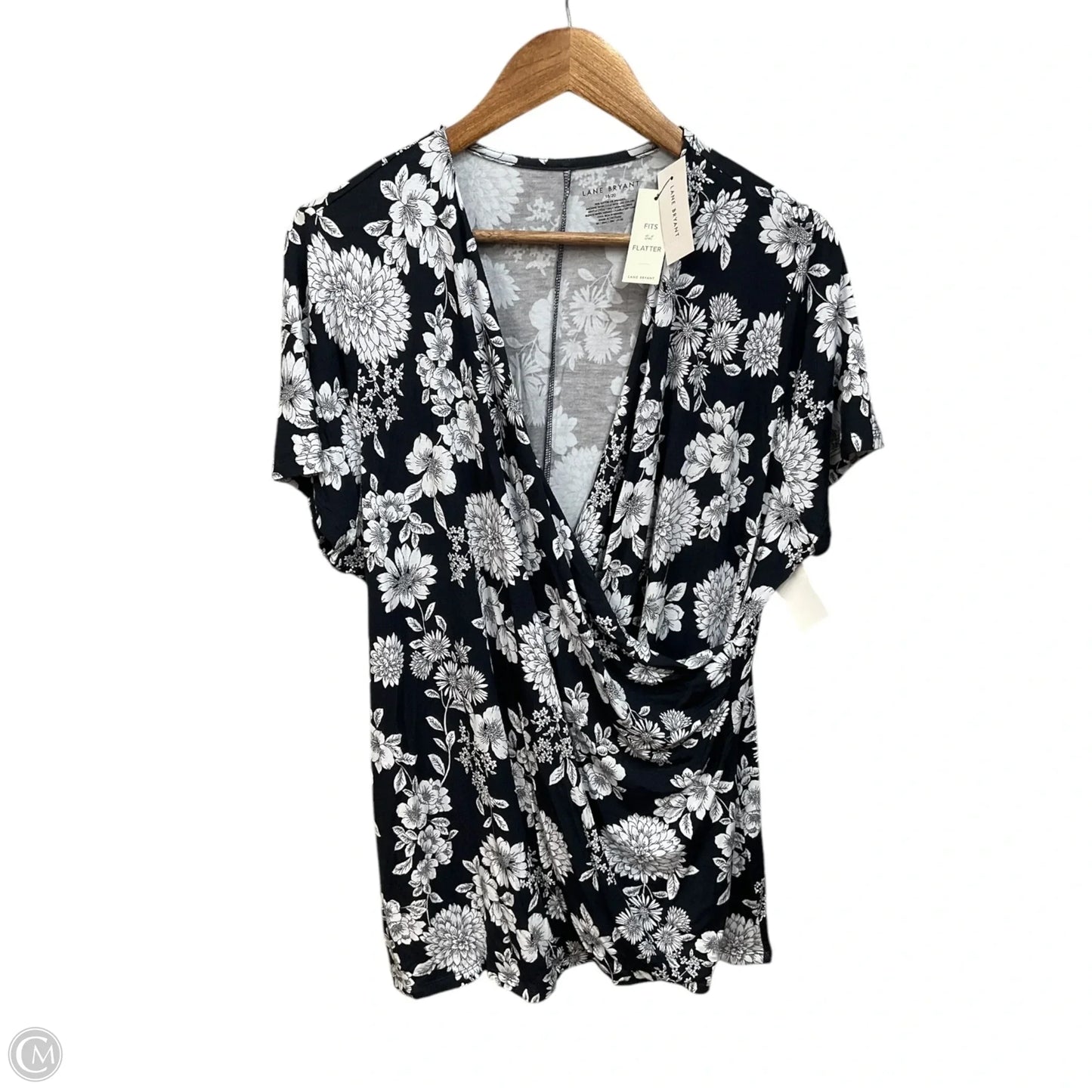 Top Short Sleeve By Lane Bryant In Black & White, Size: 2x