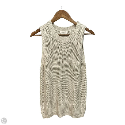 Vest Sweater By Loft In Cream, Size: L