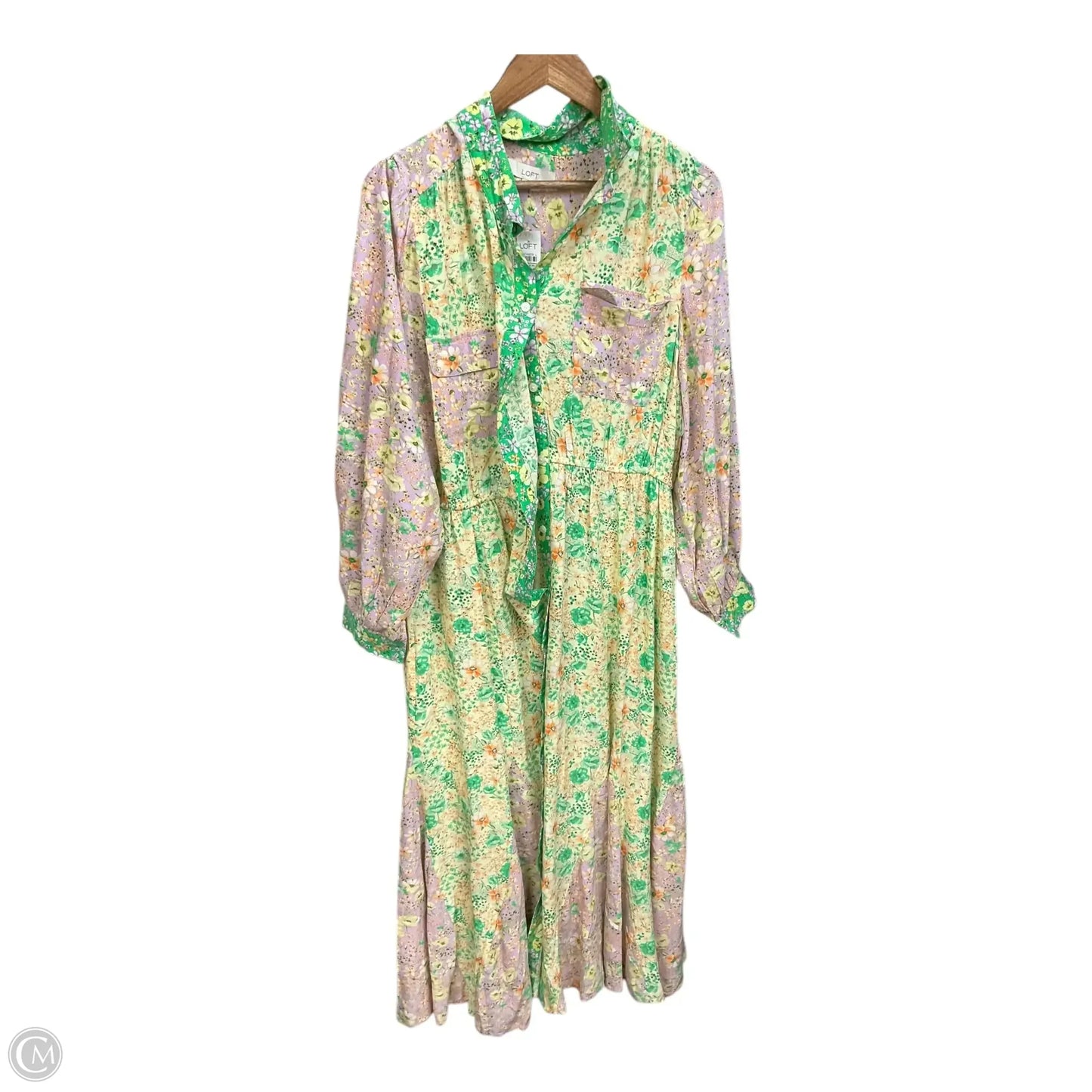 Dress Casual Maxi By Loft In Floral Print, Size: Xl