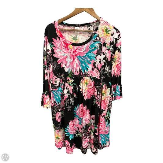 Dress Casual Short By Clothes Mentor In Floral Print, Size: Xl