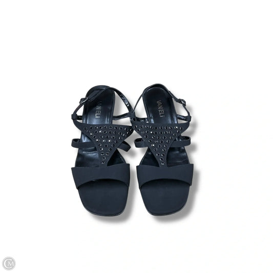 Sandals Heels Wedge By Vaneli In Black, Size: 8.5