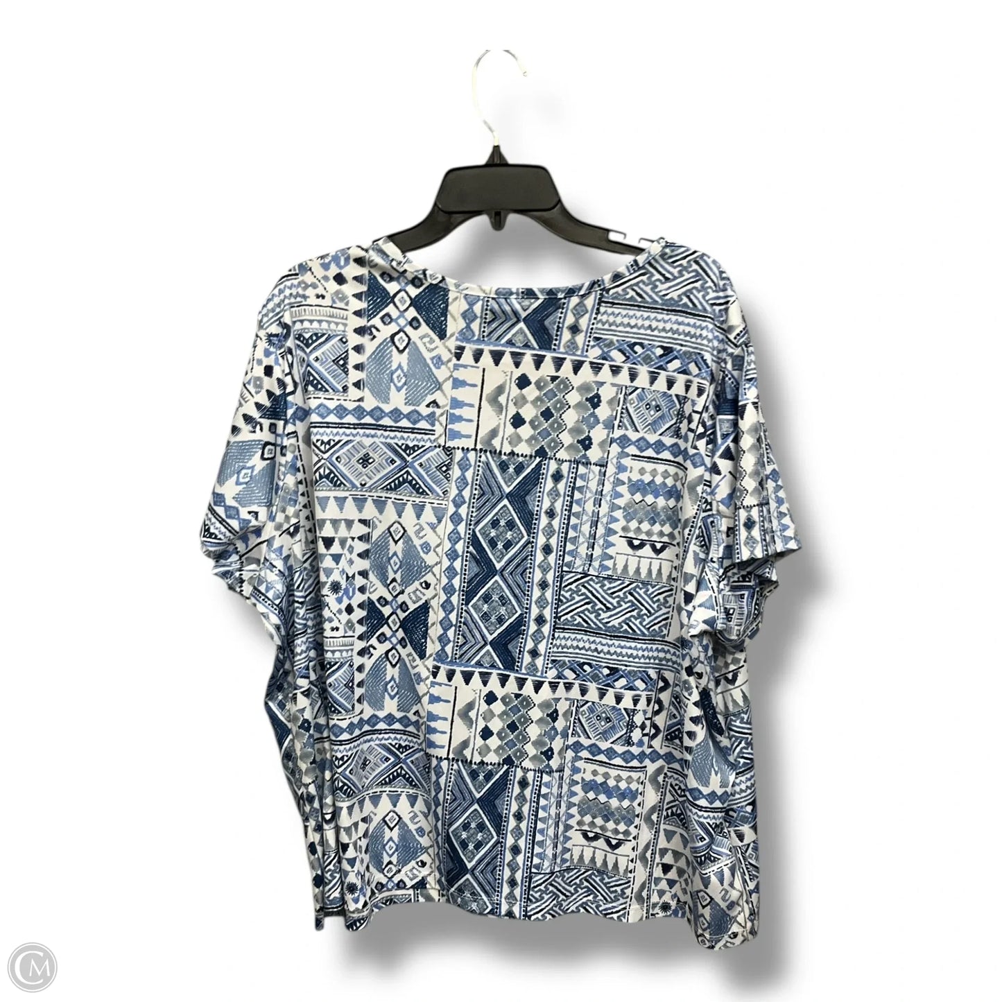 Top Short Sleeve By Blair In Geometric Pattern, Size: 3x