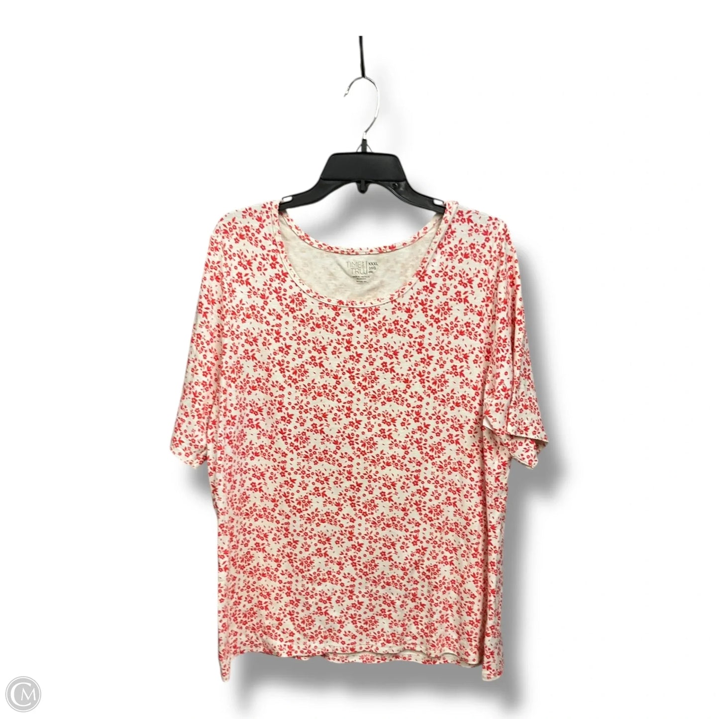 Top Short Sleeve By Time And Tru In Floral Print, Size: 3x
