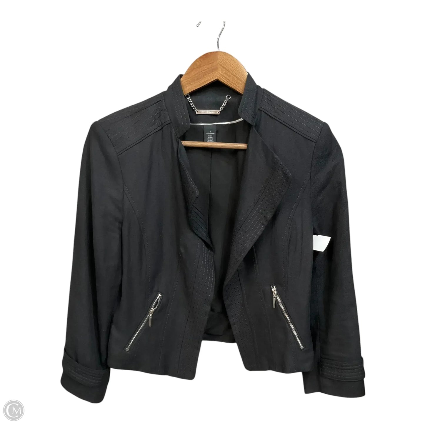 Jacket Moto By White House Black Market In Black, Size: 6