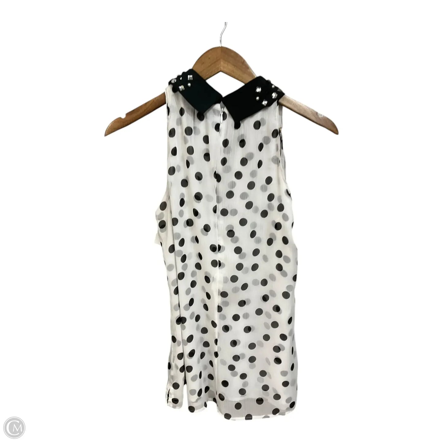 Blouse Sleeveless By White House Black Market In Polkadot Pattern, Size: 6