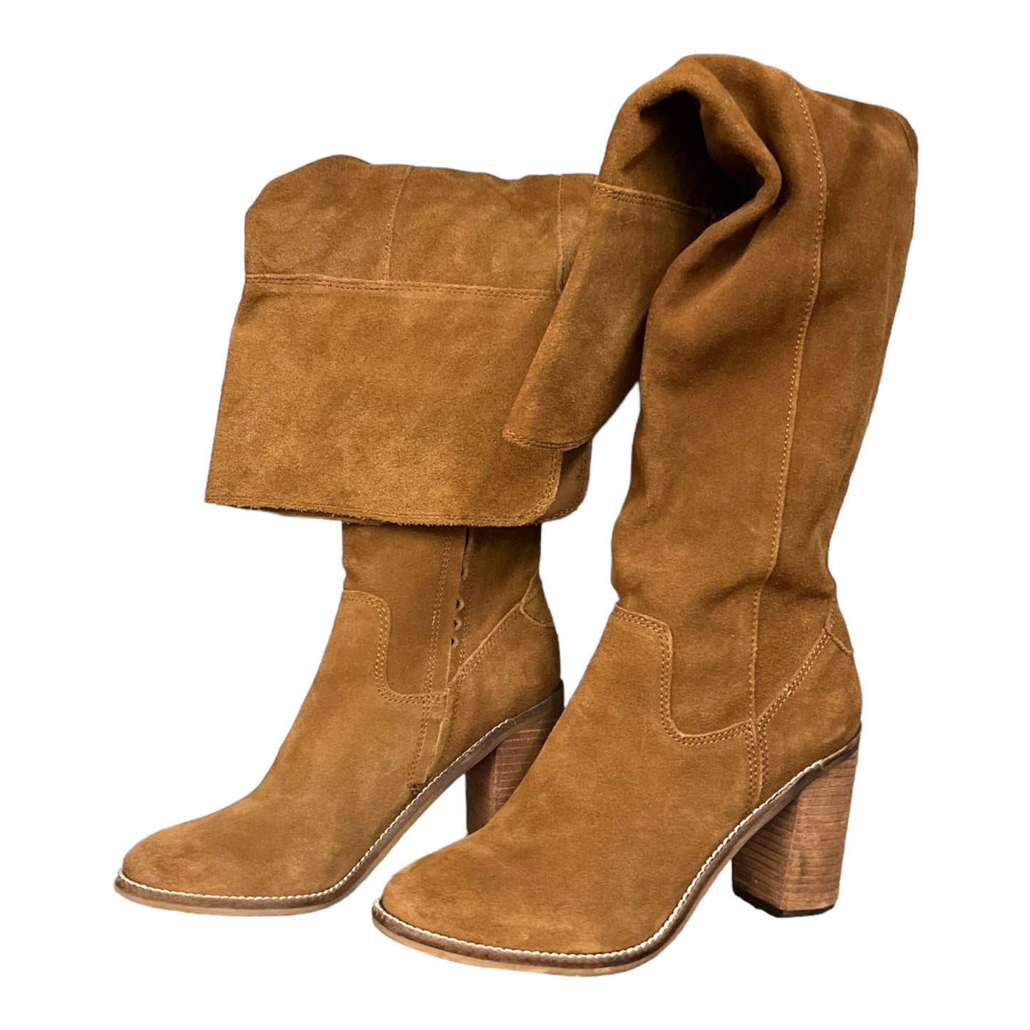 Tan Boots Knee Heels Steve Madden, Size 6.5