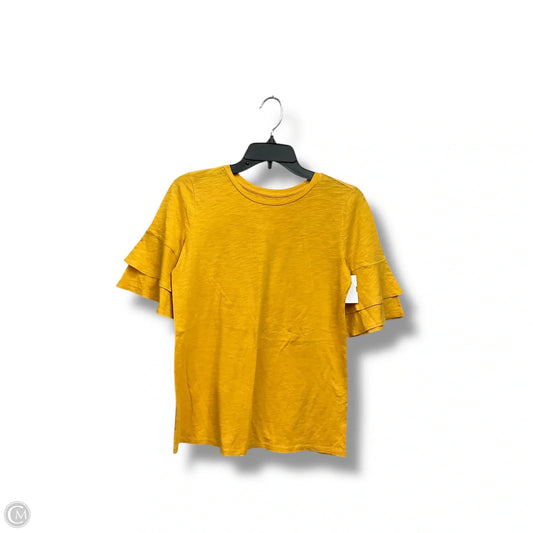 Top Short Sleeve Basic By Loft In Yellow, Size: Xs