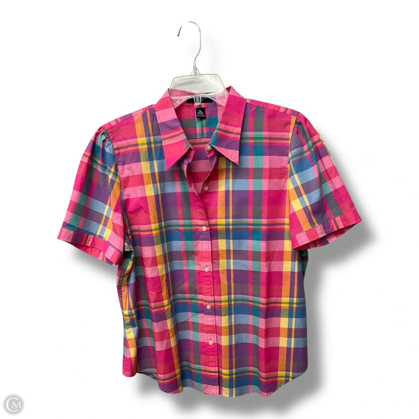 Top Short Sleeve By Chaps In Multi-colored, Size: Xl