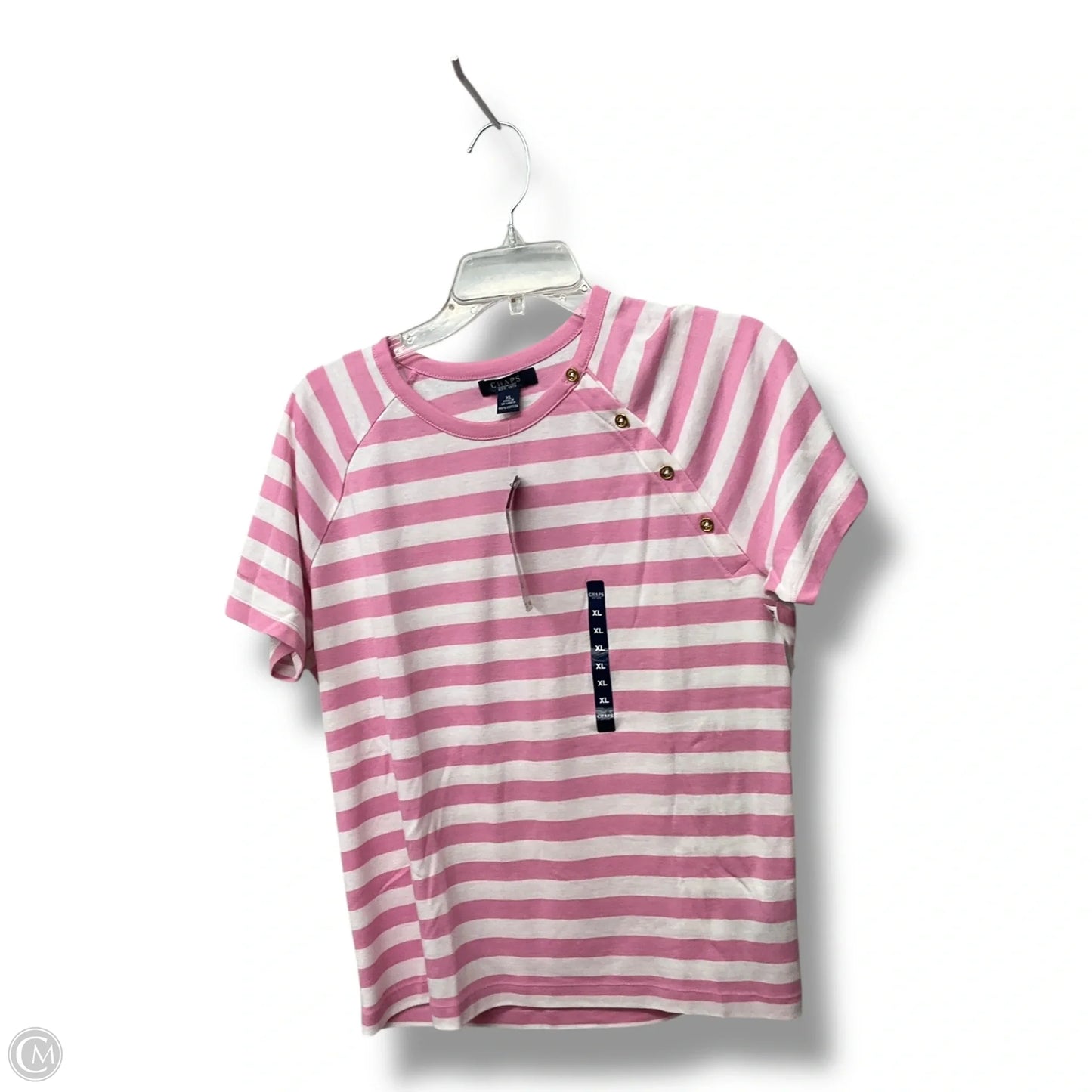 Top Short Sleeve By Chaps In Striped Pattern, Size: Xl