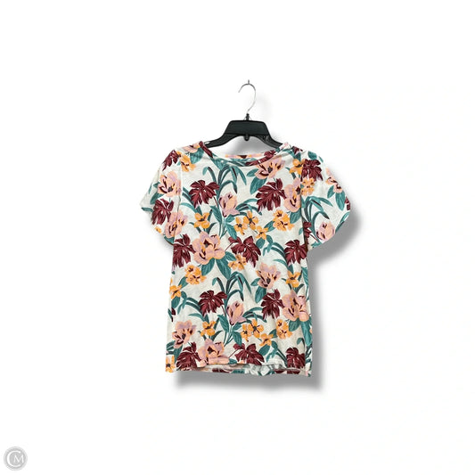 Top Short Sleeve By Loft In Tropical Print, Size: Xs